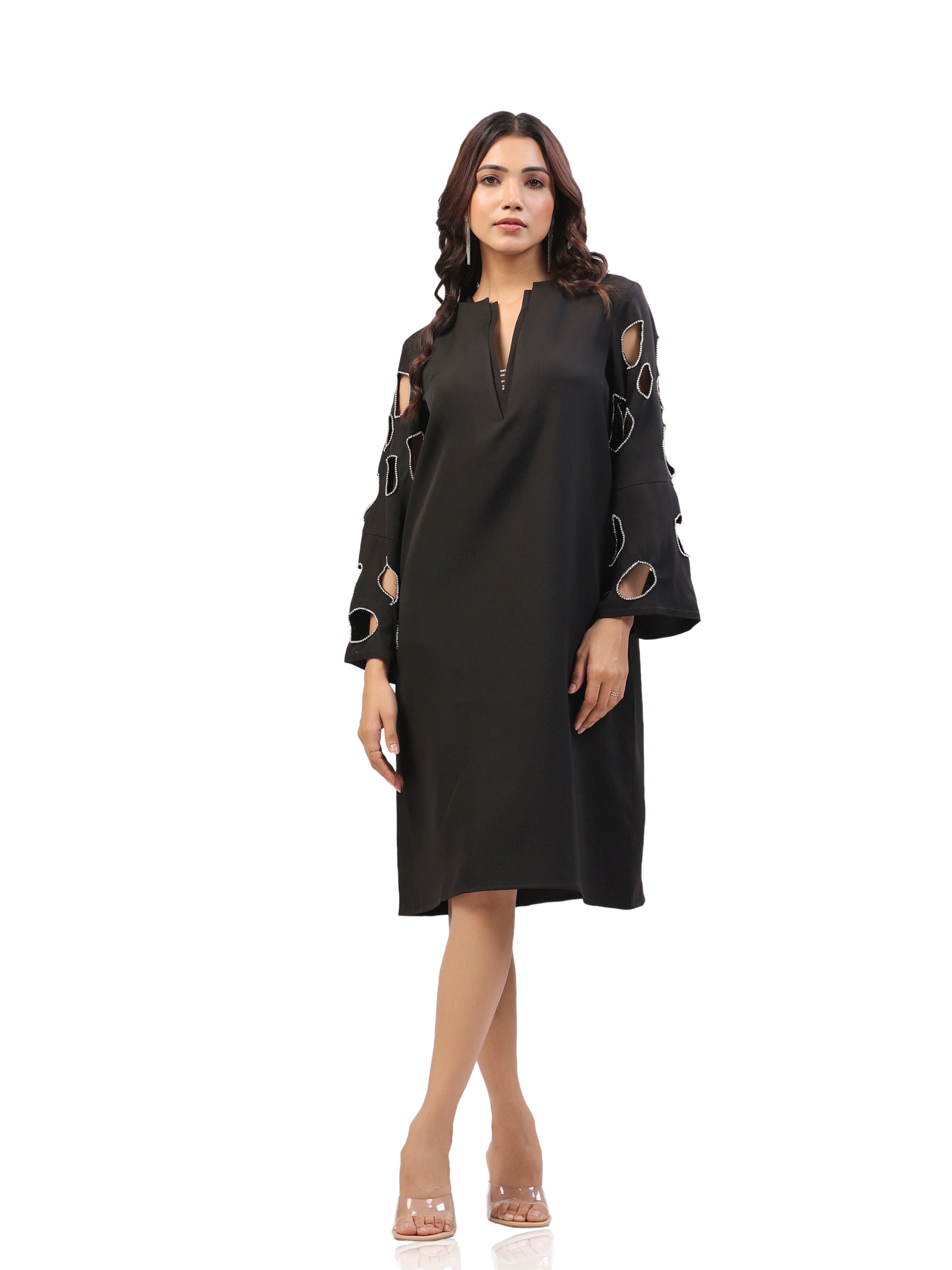 Yukta Sethi in Chloe Cut Out Studded Dress