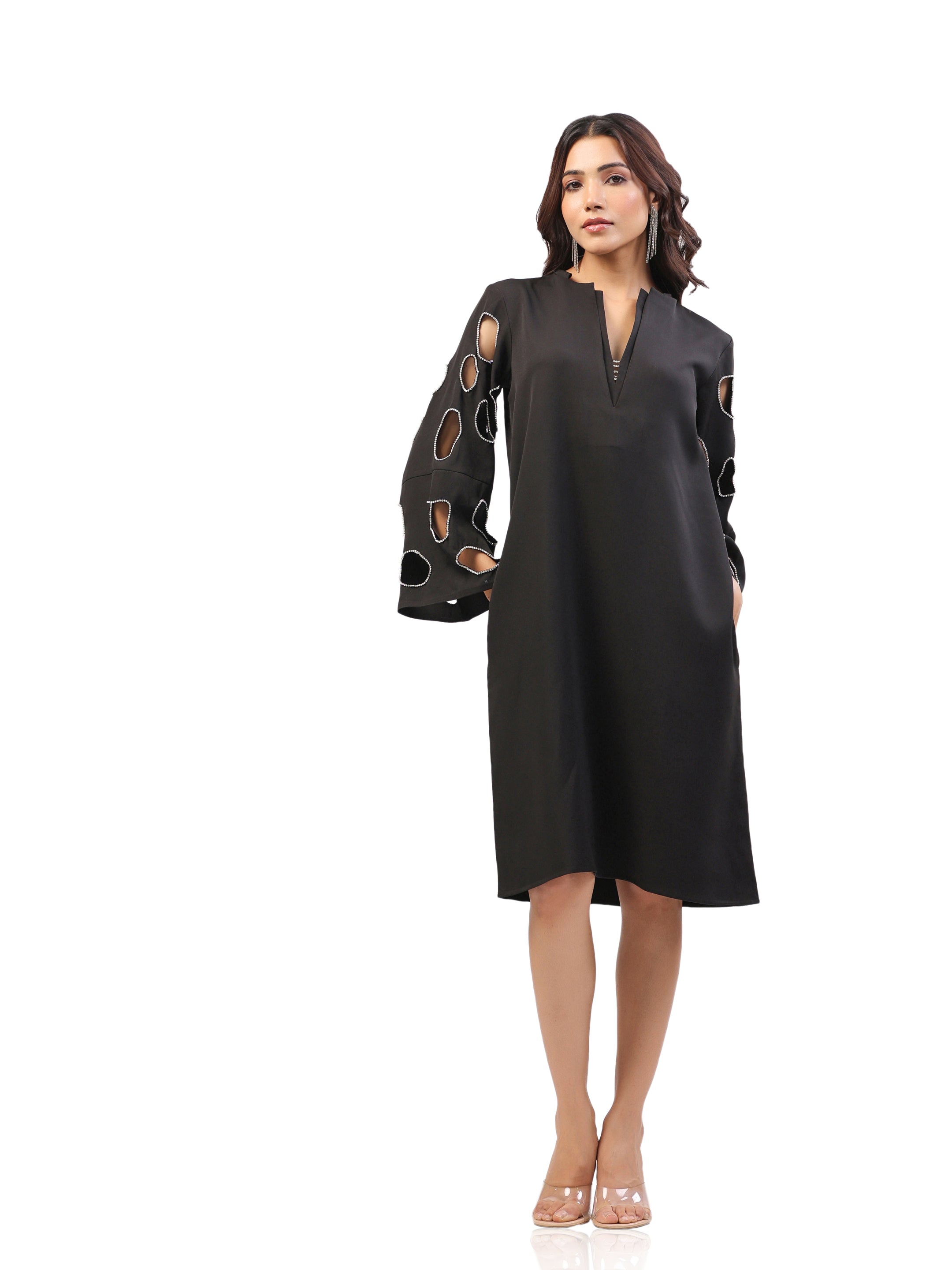 Yukta Sethi in Chloe Cut Out Studded Dress