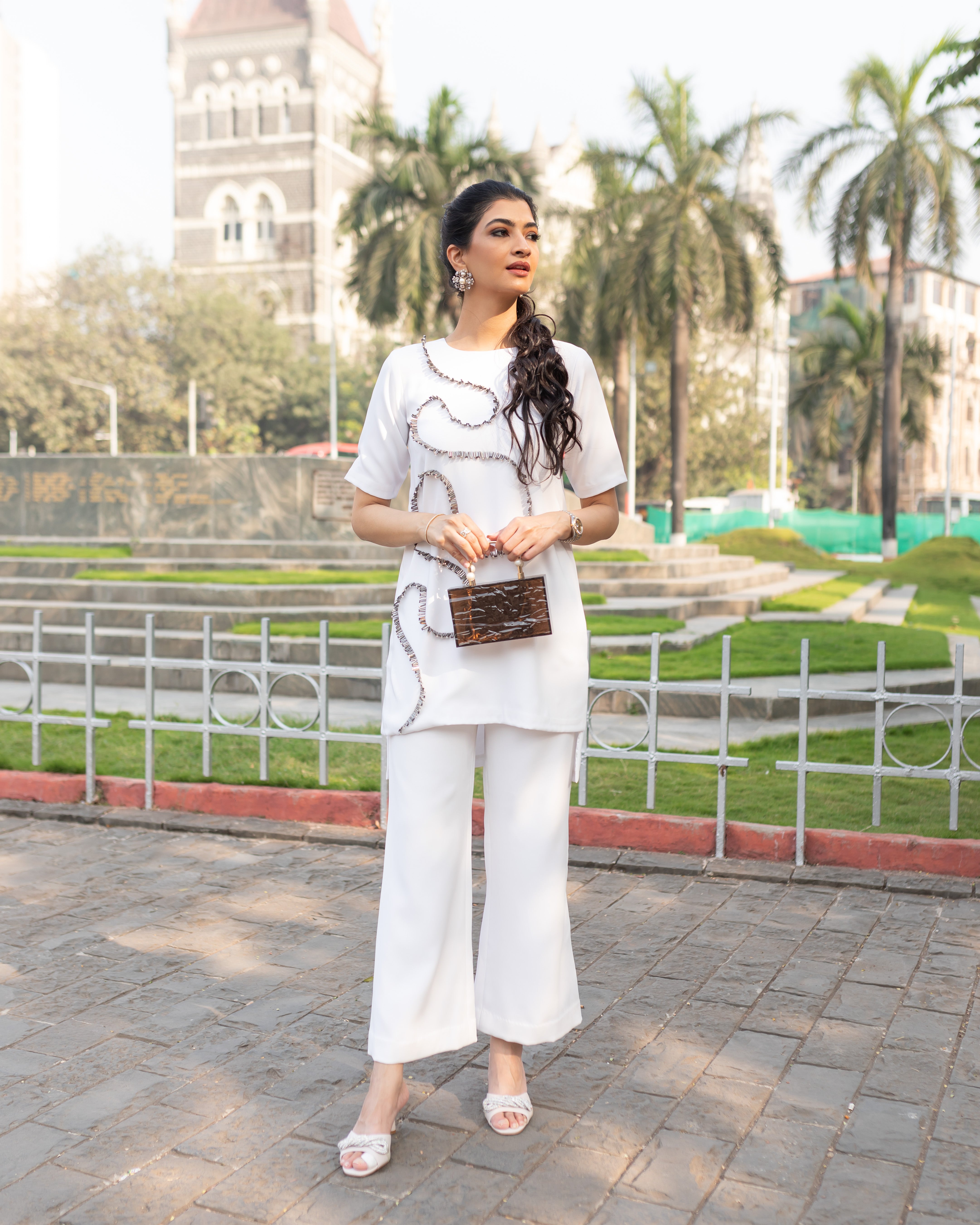 Hanna Khan in Beaded Long Top