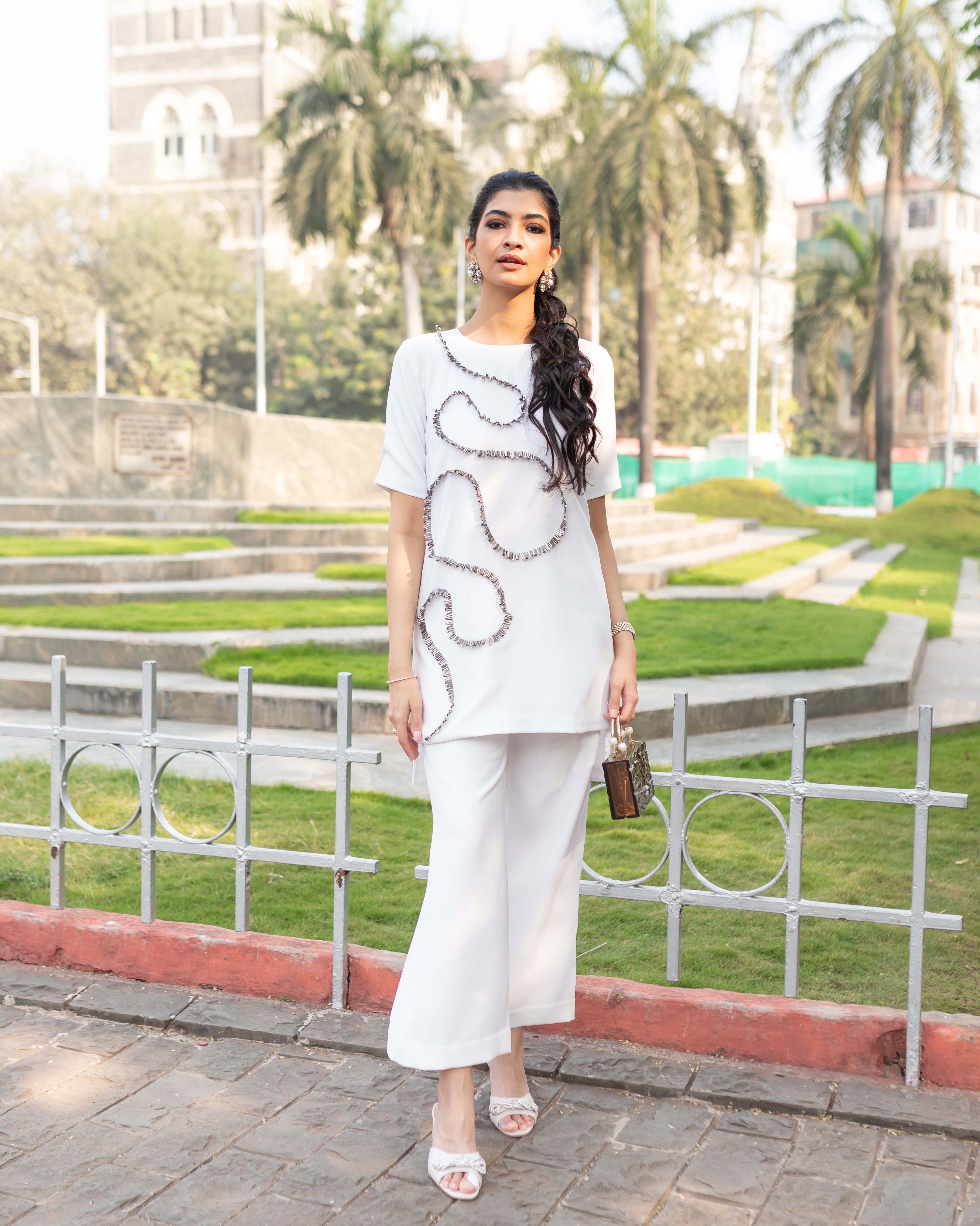 Hanna Khan in Beaded Long Top