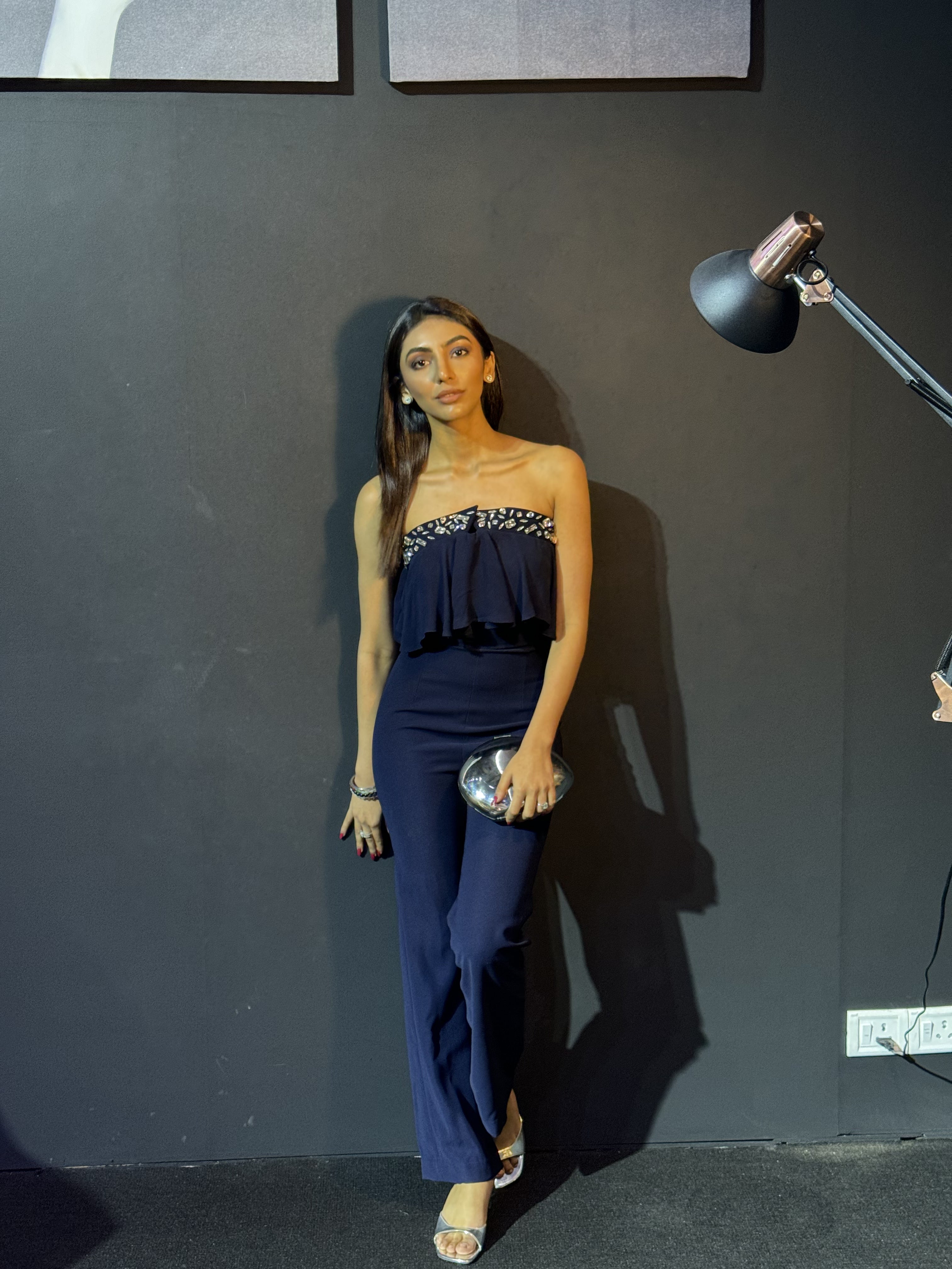 Malliaka Chedda in Celeste Tube Jumpsuit