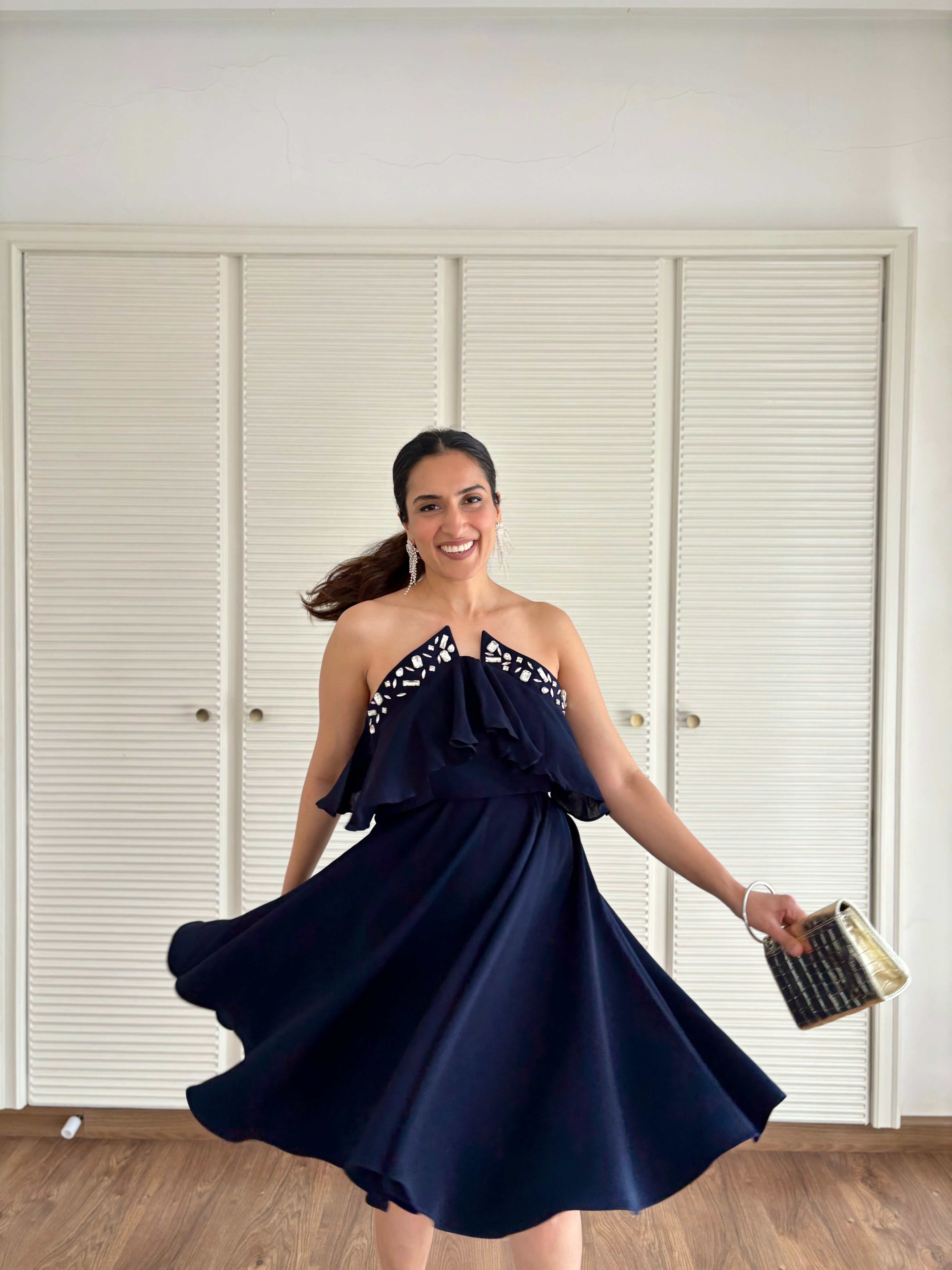 Urmi Daga in Celeste Tube Dress