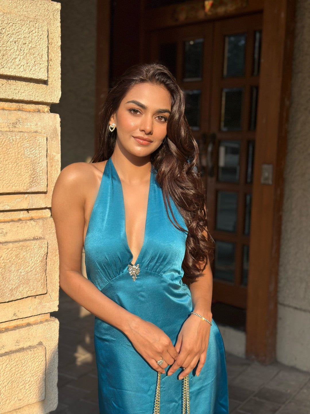 Rubal Shekhawat in Luminelle Halter Maxi Dress
