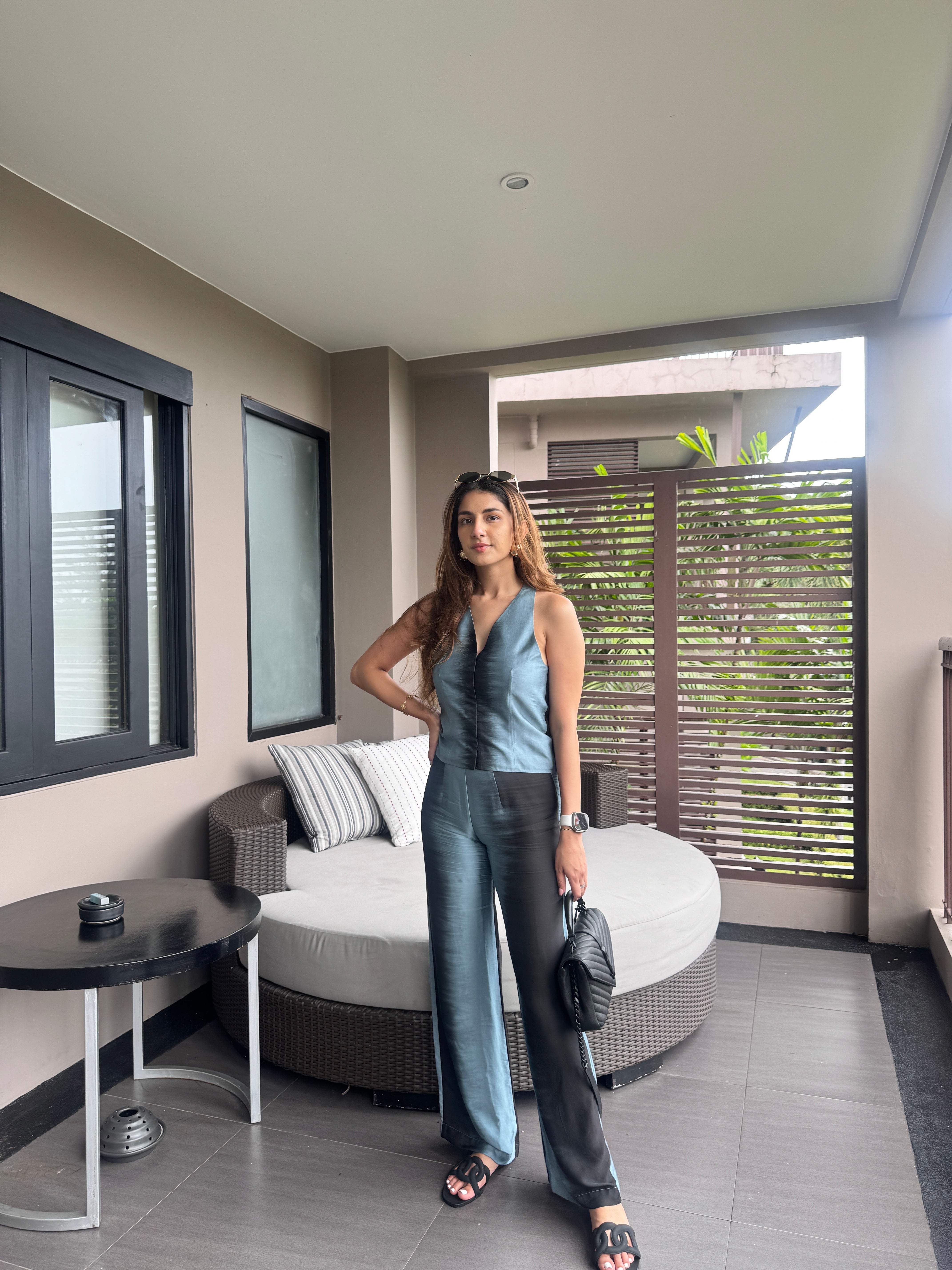 Meher Taluja in Crystalia Halter Top