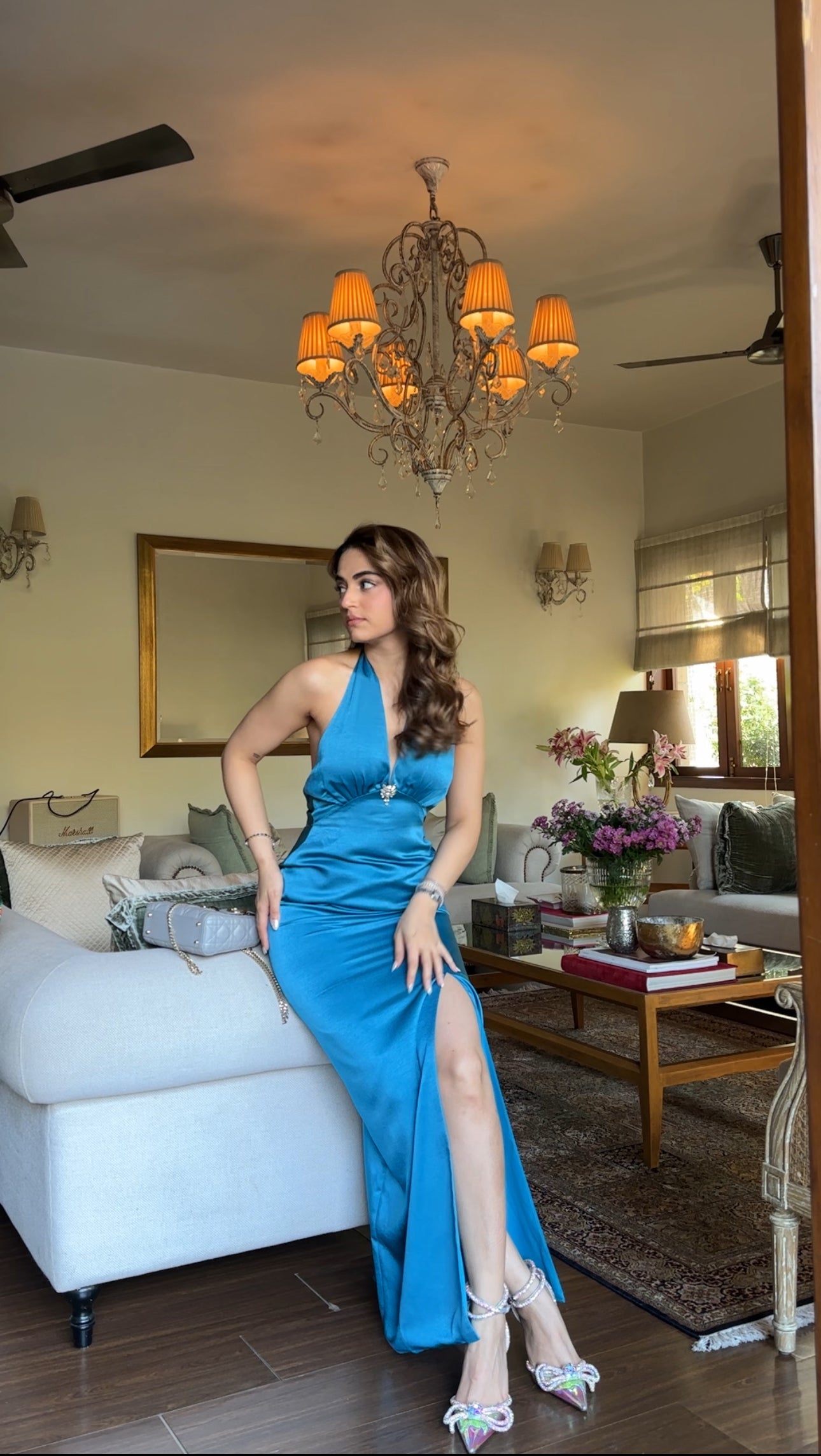 Mehak Bakshi in Luminelle Halter Maxi Dress