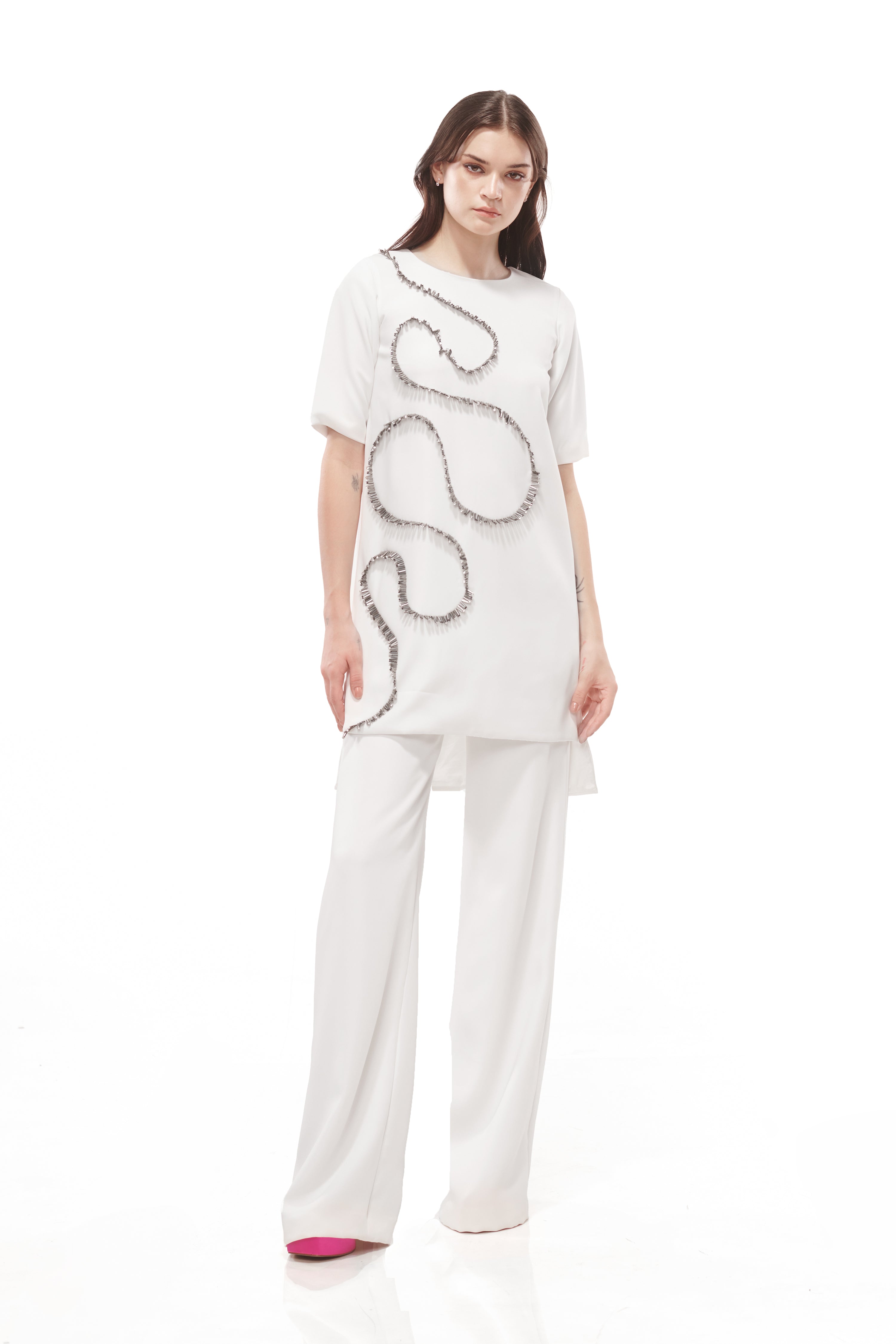Hanna Khan in Beaded Long Top