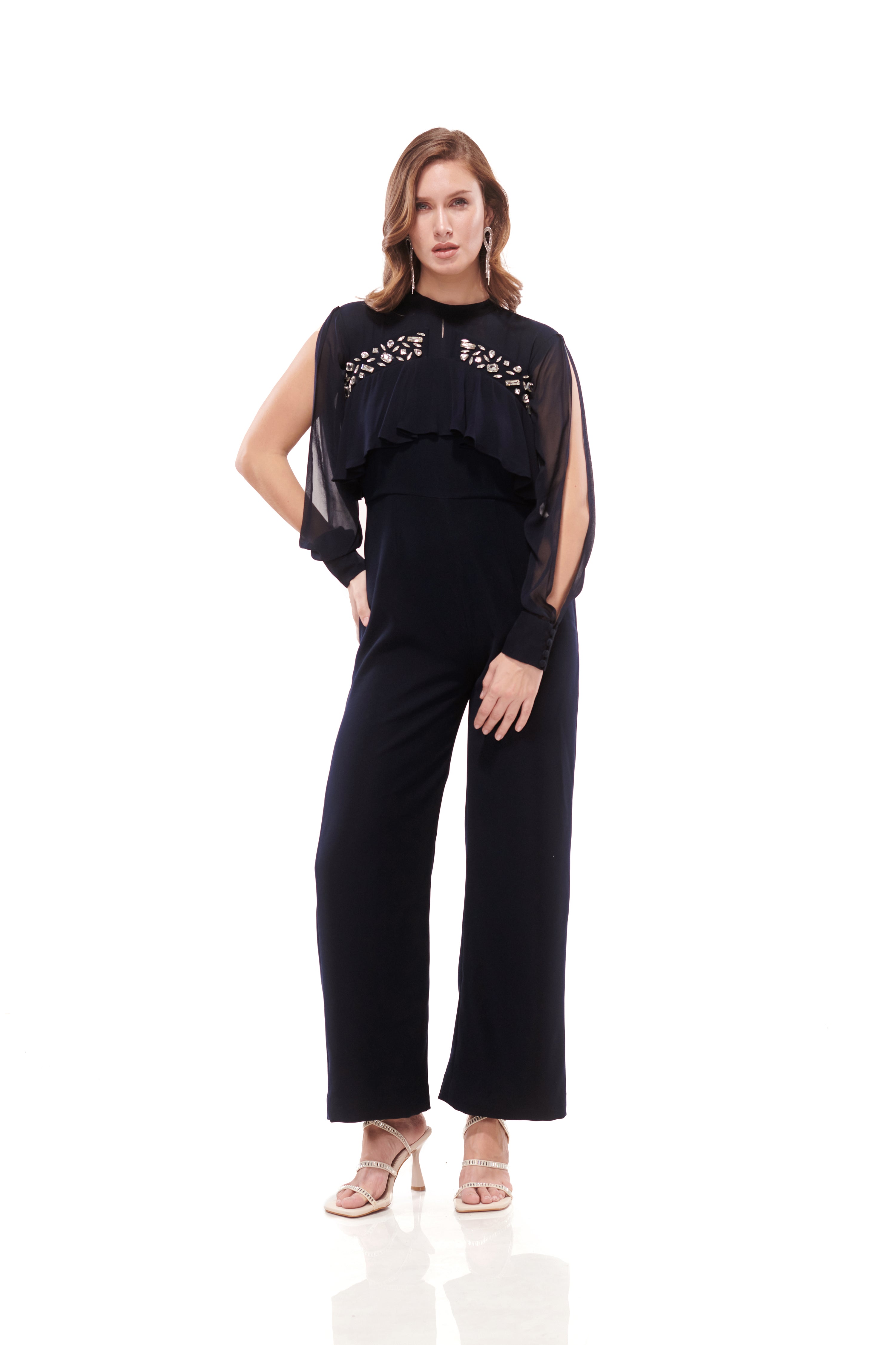 Kritika Jain in Celeste Long Sleeve Jumpsuit