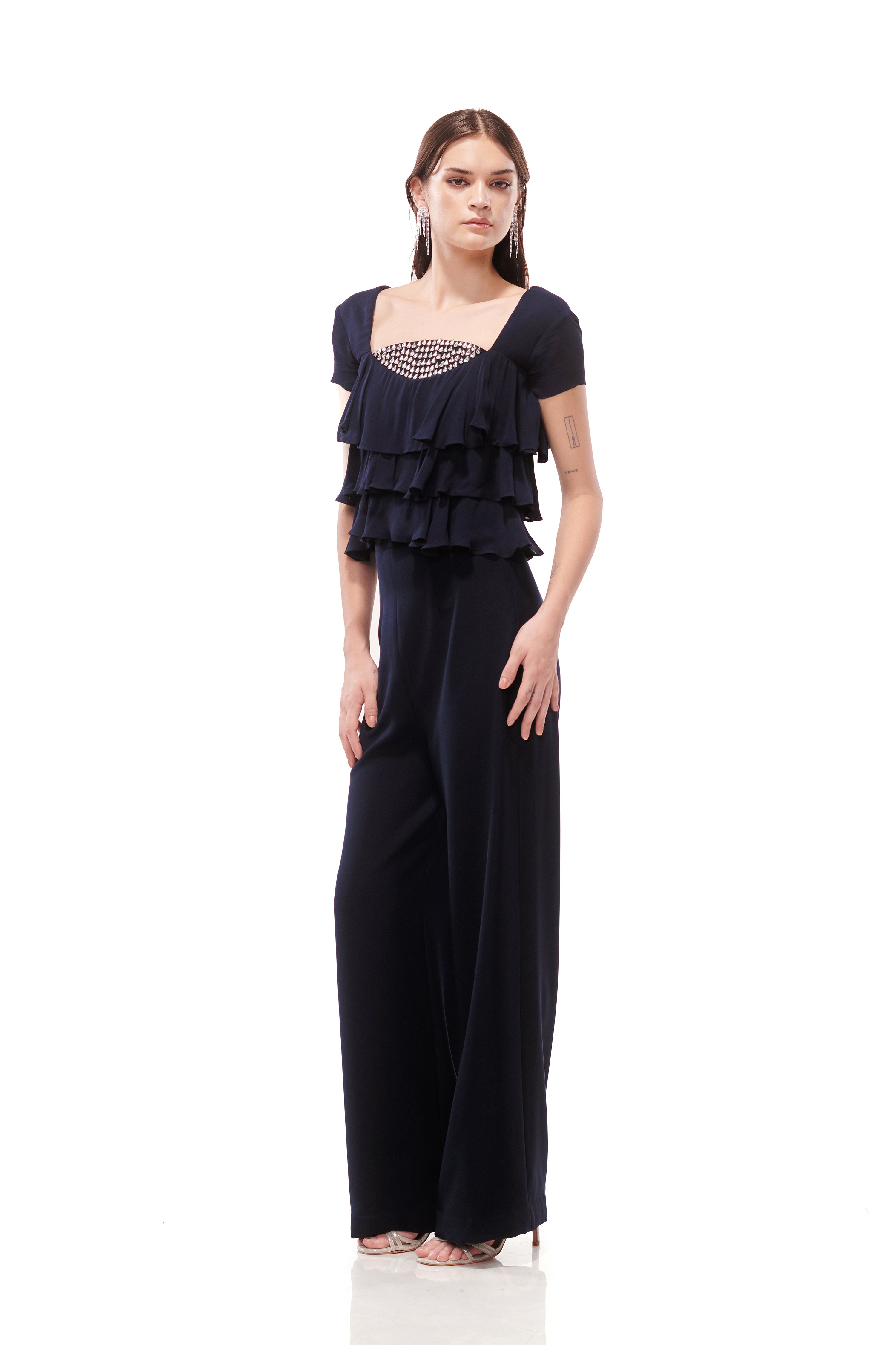 Marina Short Sleeve Frill Top