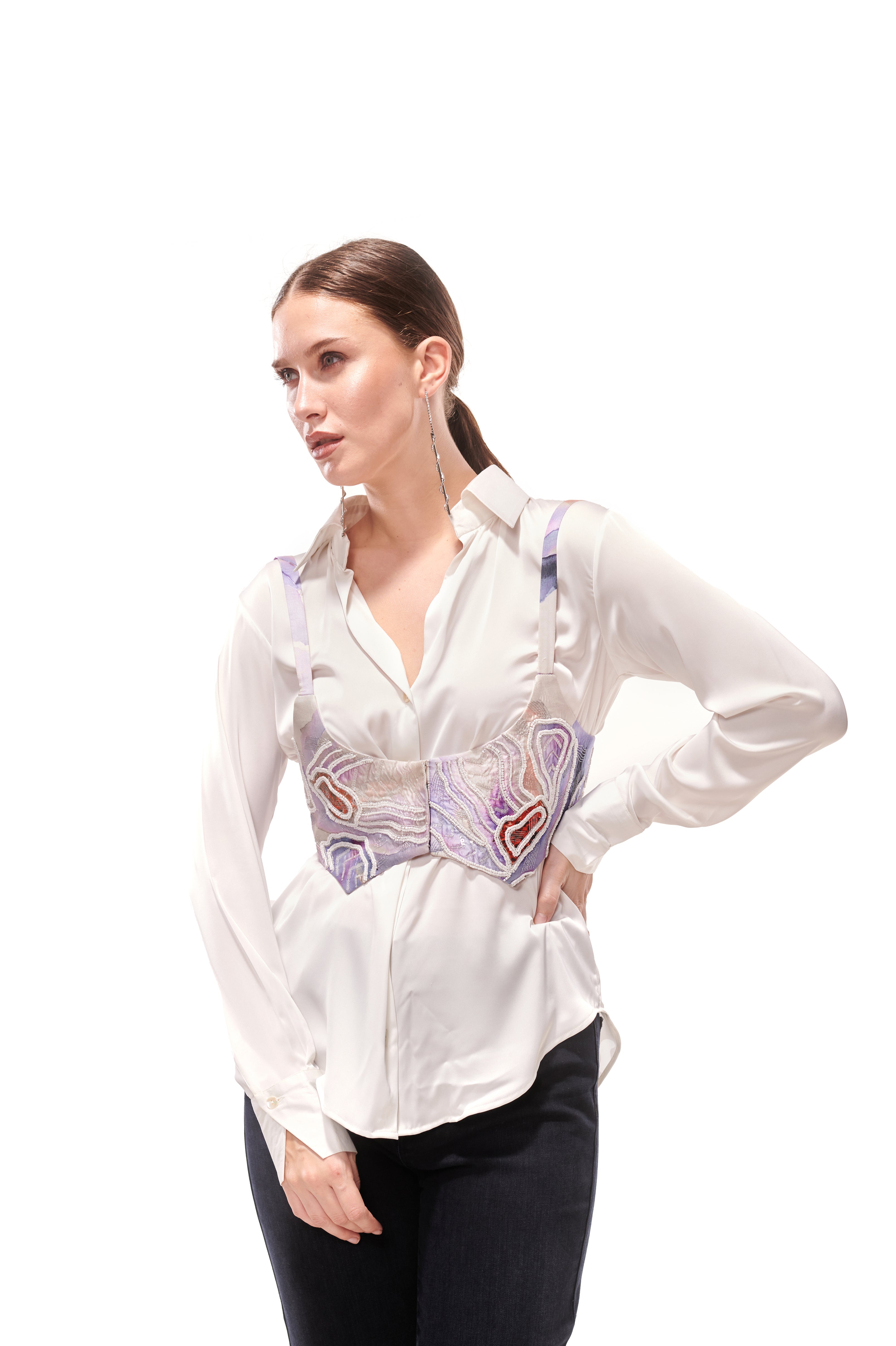 Jannat Khurana in Lavender Saeng Bodice Top