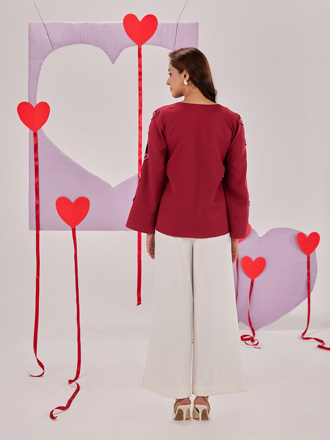 Polly Heart Sleeve Top