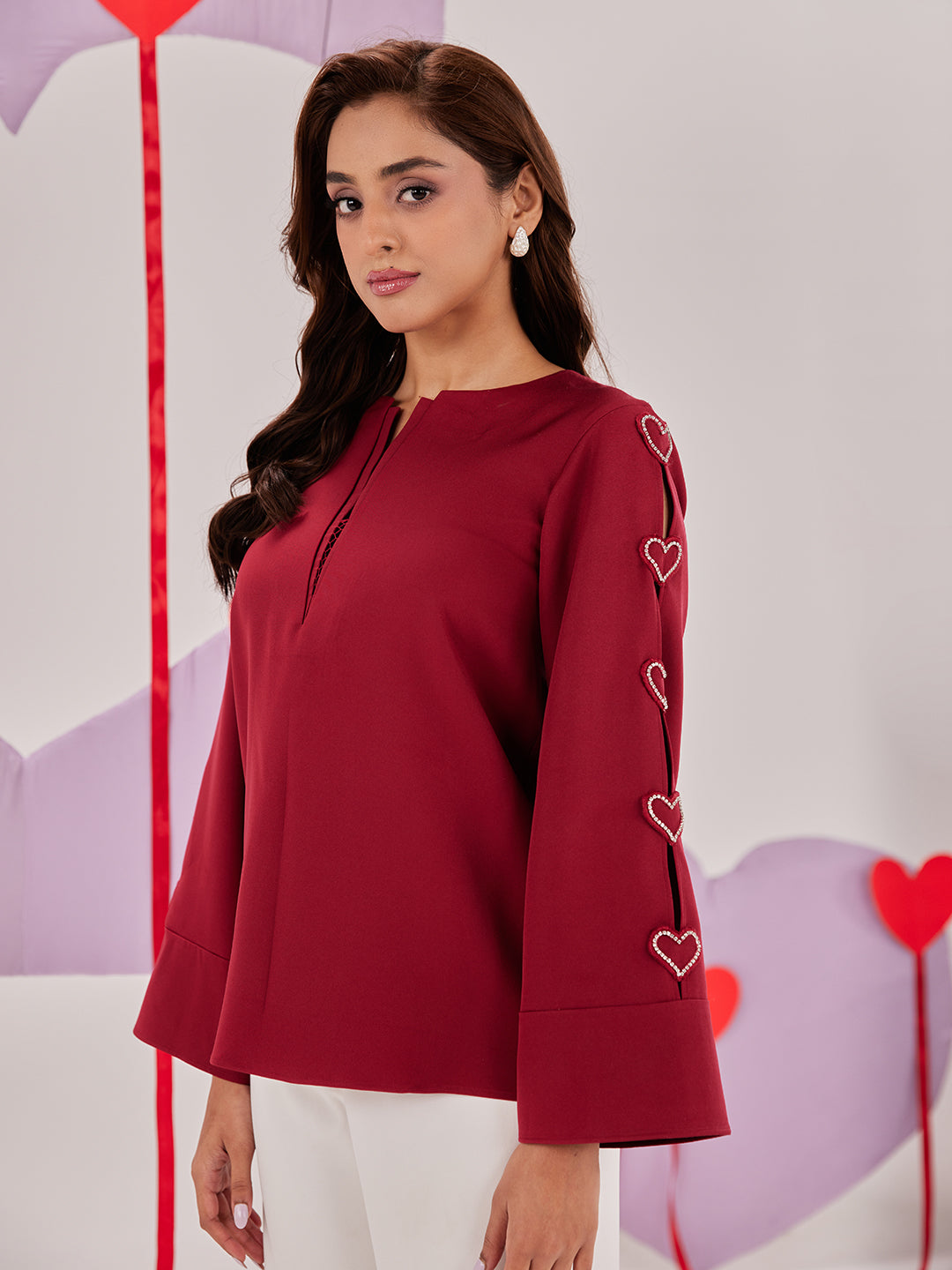 Polly Heart Sleeve Top