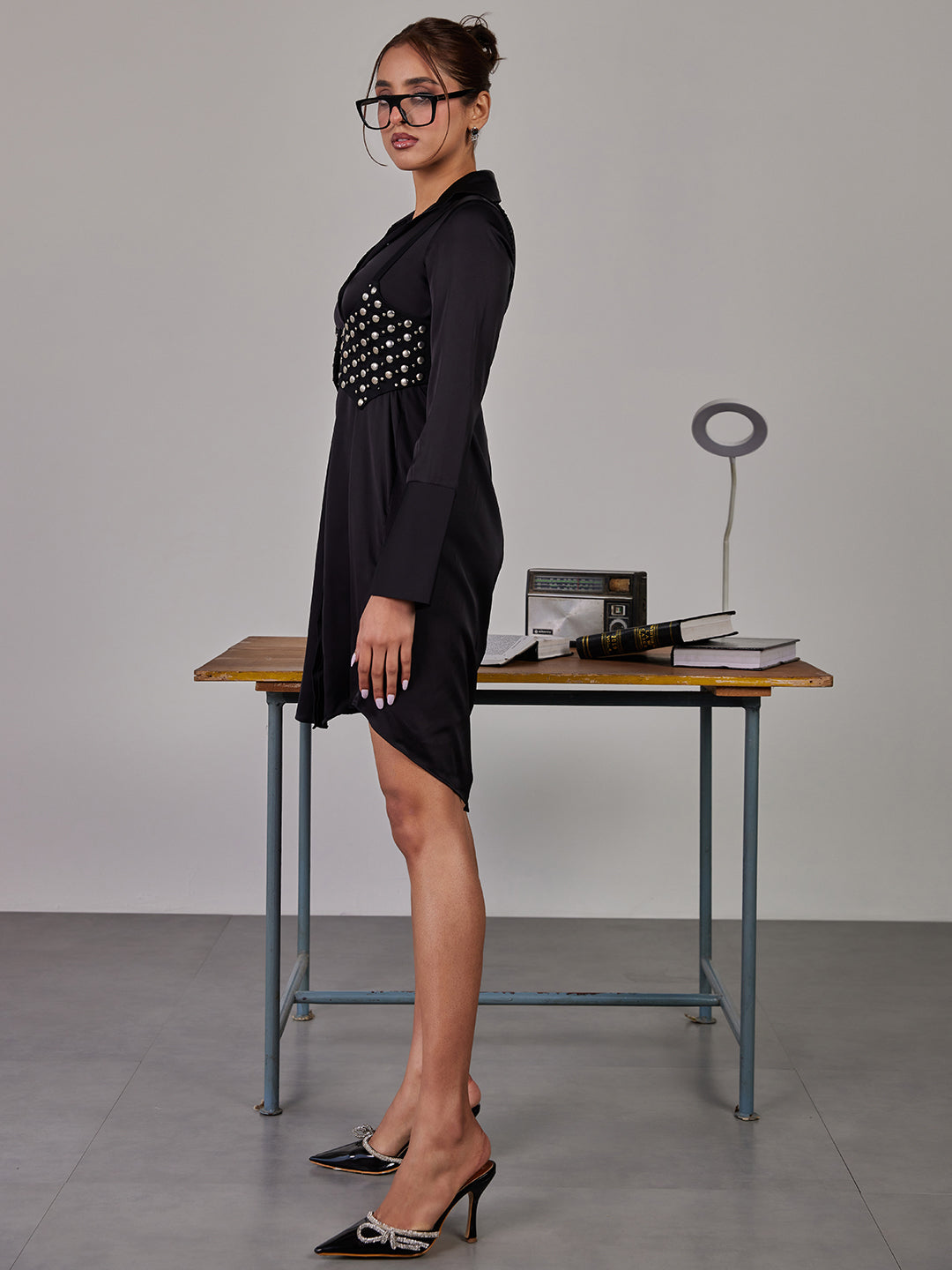 Studded Saeng Shirt Dress